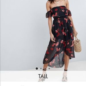 ASOS Off the shoulder midi floral dress!